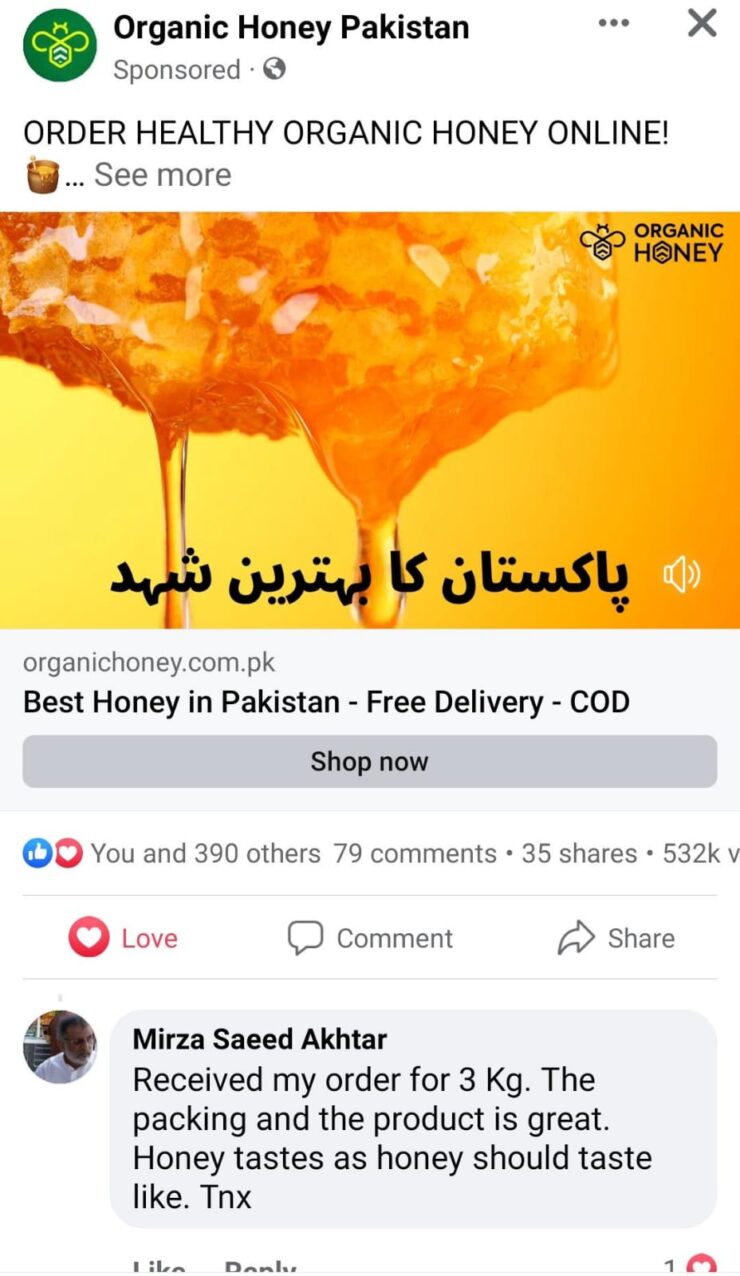 Organic Honey Pakistan Pure Natural Raw Honey